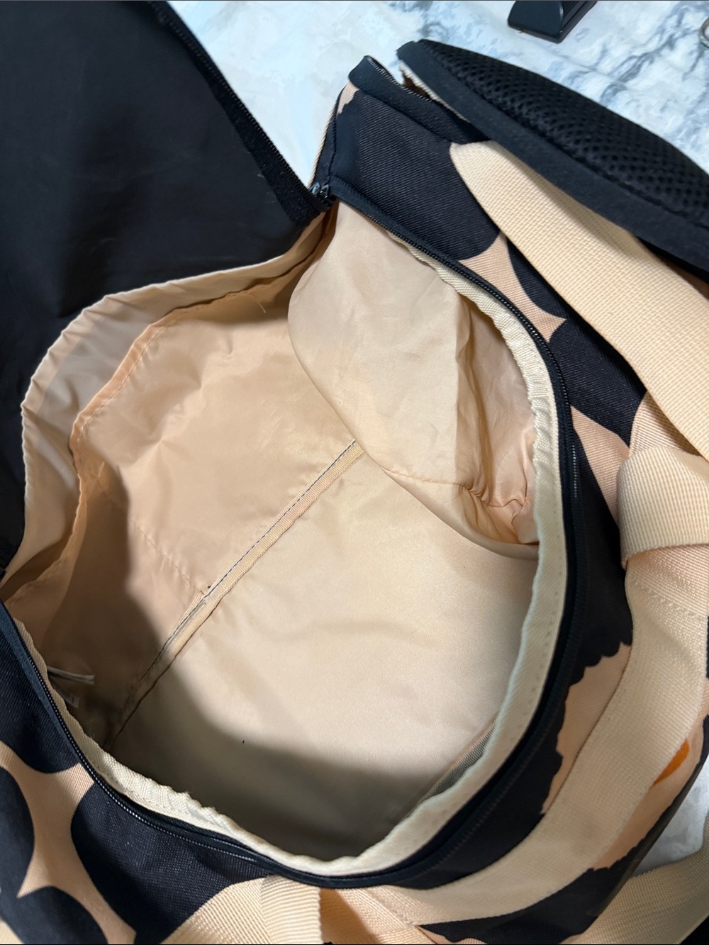 Adidas x Marimekko Printed Duffel Bag in Beige & Black - Picture 8 of 8